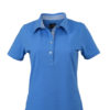 Ladies Plain Polo James & Nicholson - glacier blue/glacier blue white