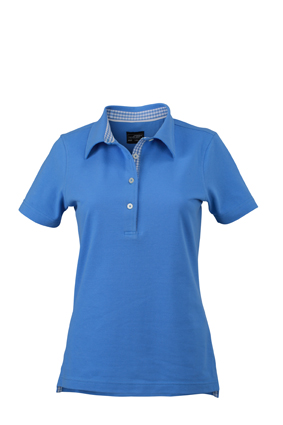 Ladies Plain Polo James & Nicholson - glacier blue/<br>glacier blue white Ladies Plain Polo James & Nicholson - glacier blue/glacier blue white