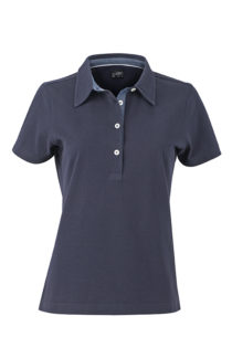 Ladies Plain Polo James & Nicholson - navy/light denim