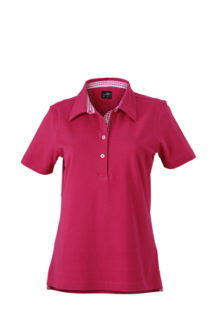 Ladies Plain Polo James & Nicholson - purple/purple white