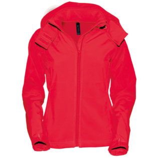 Ladies Hooded Softshell B&C - rot