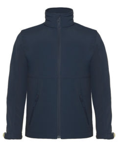 Kids Hooded Softshell B&C - navy