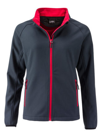 Ladies Promo Softshell Jacket James & Nicholson - iron grey red