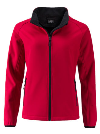 Ladies Promo Softshell Jacket James & Nicholson - red black