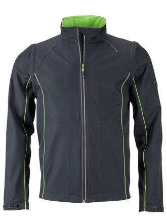 Men's Zip Off Softshell Jacket James & Nicholson - irongrey green