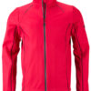 Men's Zip Off Softshell Jacket James & Nicholson - red black