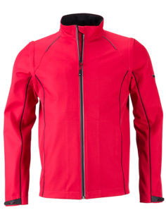 Men's Zip Off Softshell Jacket James & Nicholson - red black