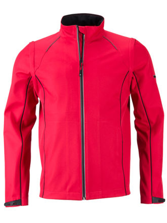 Men's Zip Off Softshell Jacket James & Nicholson - red black