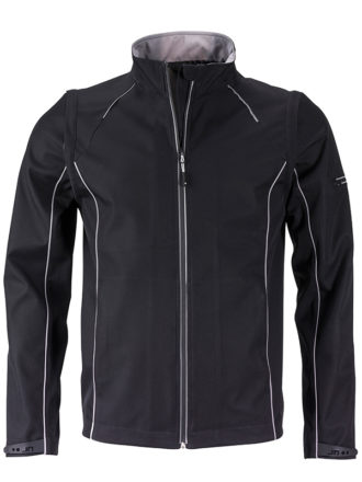 Men's Zip Off Softshell Jacket James & Nicholson - black silver