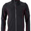 Men's Zip Off Softshell Jacket James & Nicholson - black red