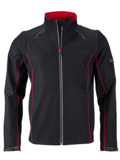 Men's Zip Off Softshell Jacket James & Nicholson - black red