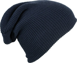 Knitted Long Beanie James & Nicholson - navy