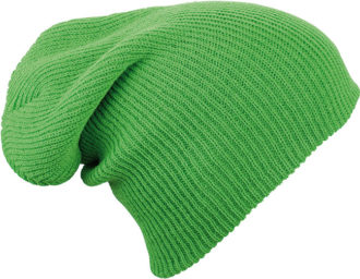 Knitted Long Beanie James & Nicholson - limegreen