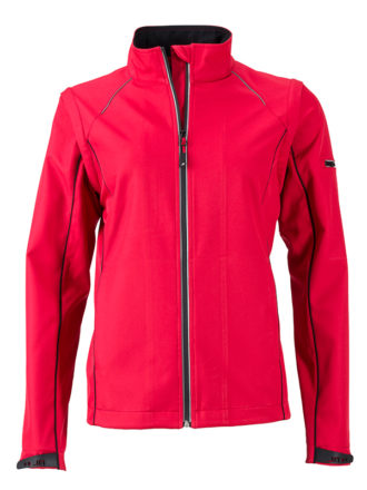 Ladies Zip Off Jacket James & Nicholson - red black