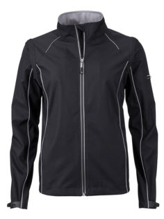 Ladies Zip Off Jacket James & Nicholson - black silver