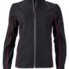 Ladies Zip Off Jacket James & Nicholson - black red