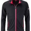Men's Sports Softshell Jacket James & Nicholson - black lightred