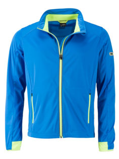 Men's Sports Softshell Jacket James & Nicholson - brightblue brightyellow