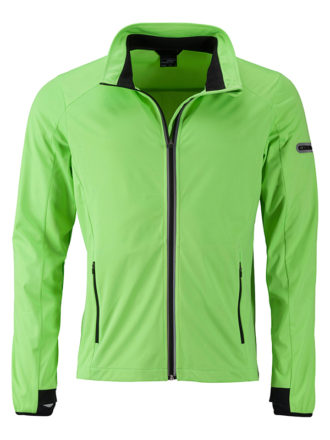 Men's Sports Softshell Jacket James & Nicholson - brightgreen black
