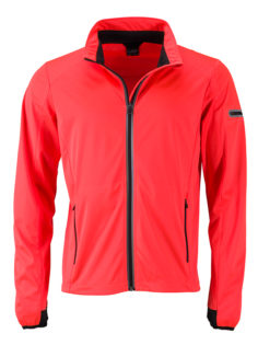 Men's Sports Softshell Jacket James & Nicholson - brightorange black