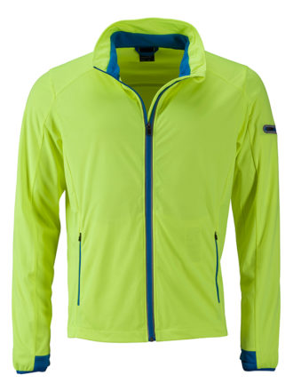 Men's Sports Softshell Jacket James & Nicholson - brightyellow brightblue