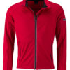 Men's Sports Softshell Jacket James & Nicholson - lightred black