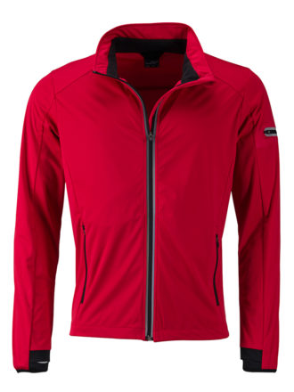 Men's Sports Softshell Jacket James & Nicholson - lightred black