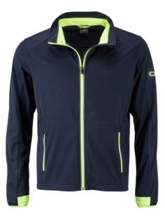 Men's Sports Softshell Jacket James & Nicholson - navy brightyellow