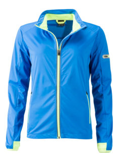 Ladies' Sports Softshell Jacket James & Nicholson - brightblue brightyellow