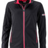 Ladies' Sports Softshell Jacket James & Nicholson - black lightred
