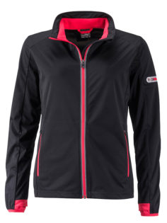 Ladies' Sports Softshell Jacket James & Nicholson - black lightred