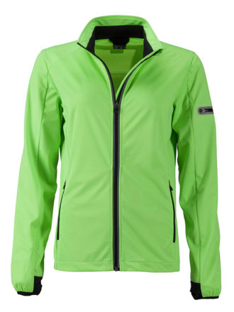 Ladies' Sports Softshell Jacket James & Nicholson - brightgreen black