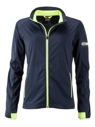 Ladies' Sports Softshell Jacket James & Nicholson - navy brightyellow