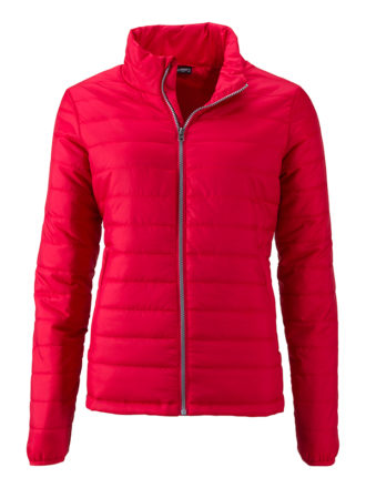 Ladies Padded Jacket James & Nicholson - red