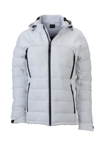 Ladies Outdoor Hybrid Jacket James & Nicholson - white