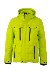 Mens Wintersport Jacket James & Nicholson - acid yellow black
