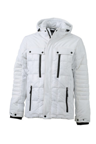 Mens Wintersport Jacket James & Nicholson - white black