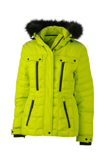 Ladies Wintersport Jacket James & Nicholson - acid yellow black