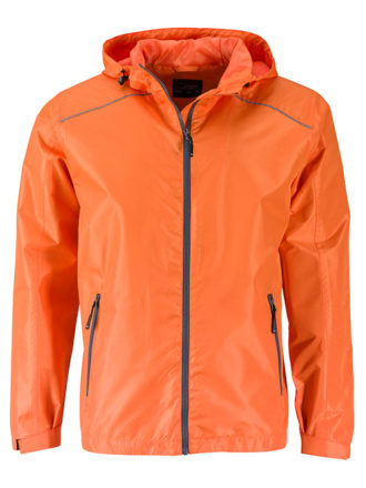 Mens Rain Jacket James & Nicholson - orange carbon