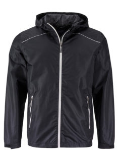 Mens Rain Jacket James & Nicholson - black silver