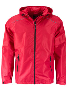 Mens Rain Jacket James & Nicholson - red black