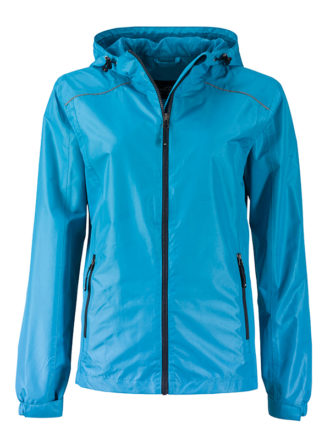 Ladies Rain Jacket James & Nicholson - turquoise iron grey