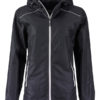 Ladies Rain Jacket James & Nicholson - black silver