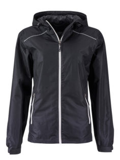 Ladies Rain Jacket James & Nicholson - black silver