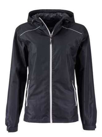 Ladies Rain Jacket James & Nicholson - black silver