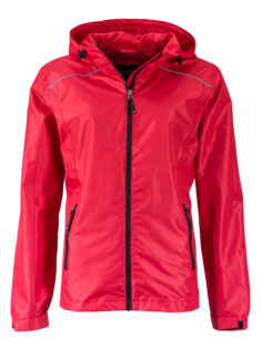 Ladies Rain Jacket James & Nicholson - red black