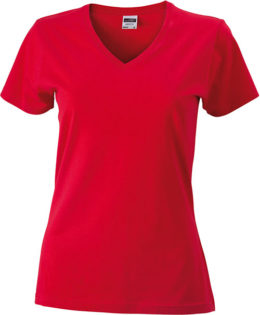 Werbemittel Damen T-Shirt V-Ausschnittn V-Ausschnitt T-Shirt - red