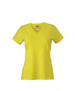 Werbemittel Damen T-Shirt V-Ausschnitt - yellow