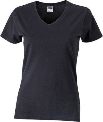 Heavy Super Club Damen V-Ausschnitt T-Shirt - black