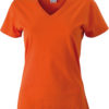 Werbemittel Damen T-Shirt V-Ausschnitt - dark orange